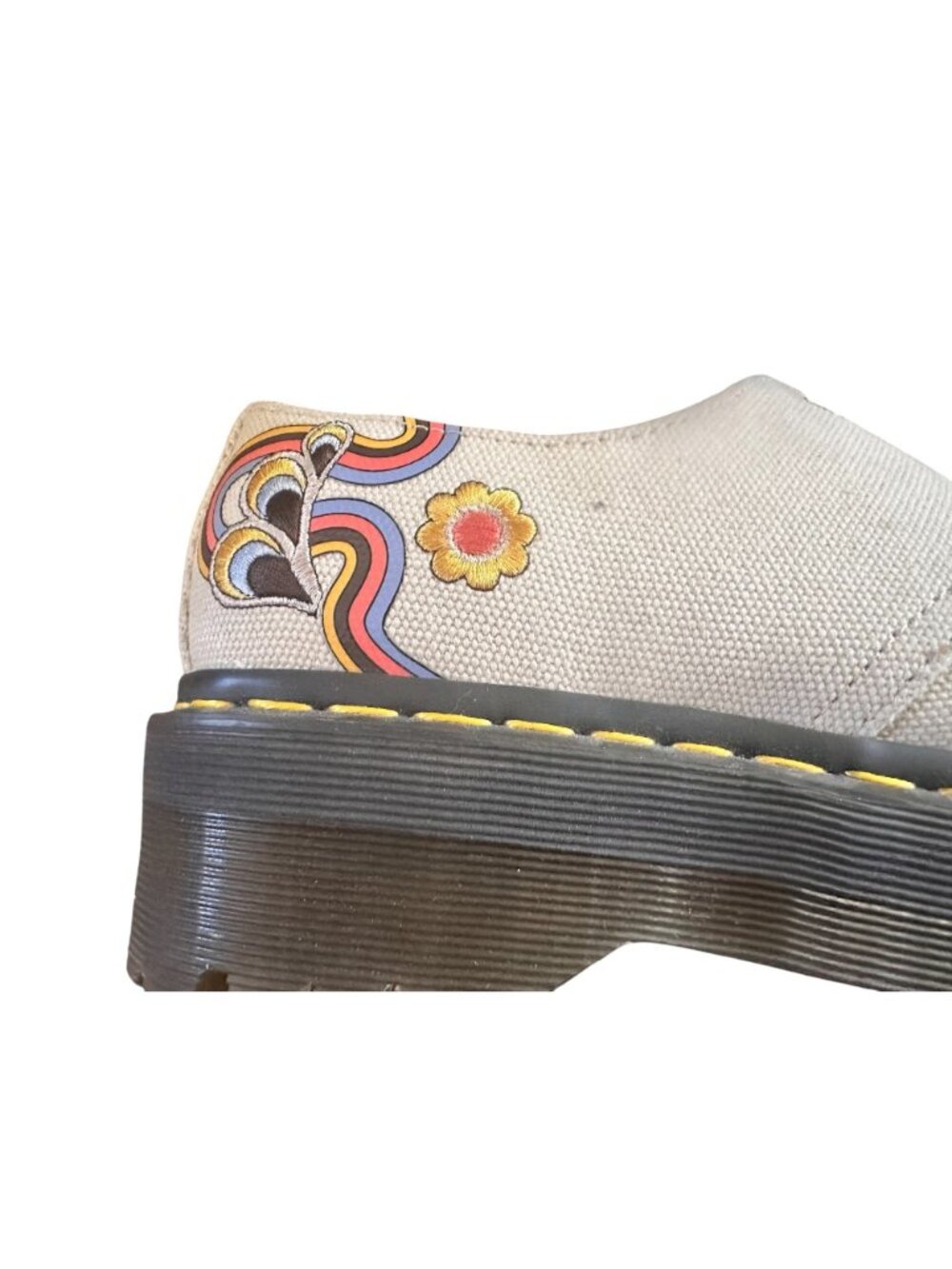 Dr Martens 1461 Quad Retro Ray Canvas Platform Oxford Shoes Womens 8 Embroidery - Picture 9 of 16